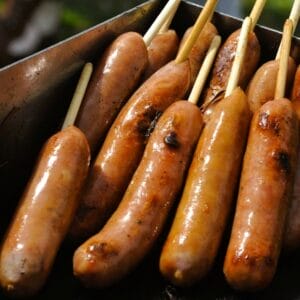 秋ヶ瀬公園BBQ場で提供しているフランクフルト