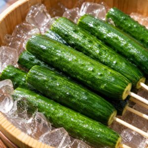 秋ヶ瀬BBQ場で購入できる冷やしキュウリ